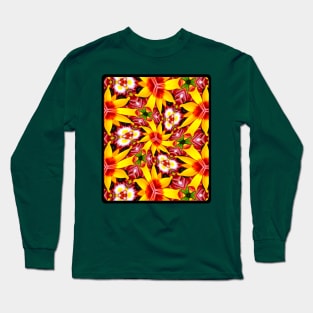 Happy Sun Flower Pattern Long Sleeve T-Shirt